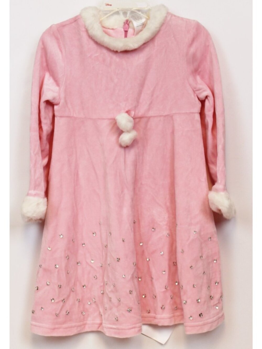 2007 Gymboree Snow Princess Pink Velour Dress 4 Silver Sequins Ice Skate Velvet